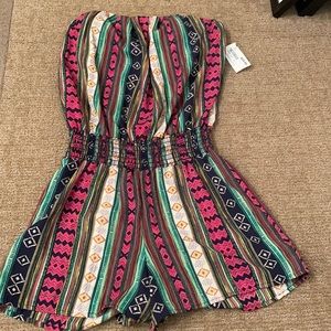 Aztec multicolored patterned romper